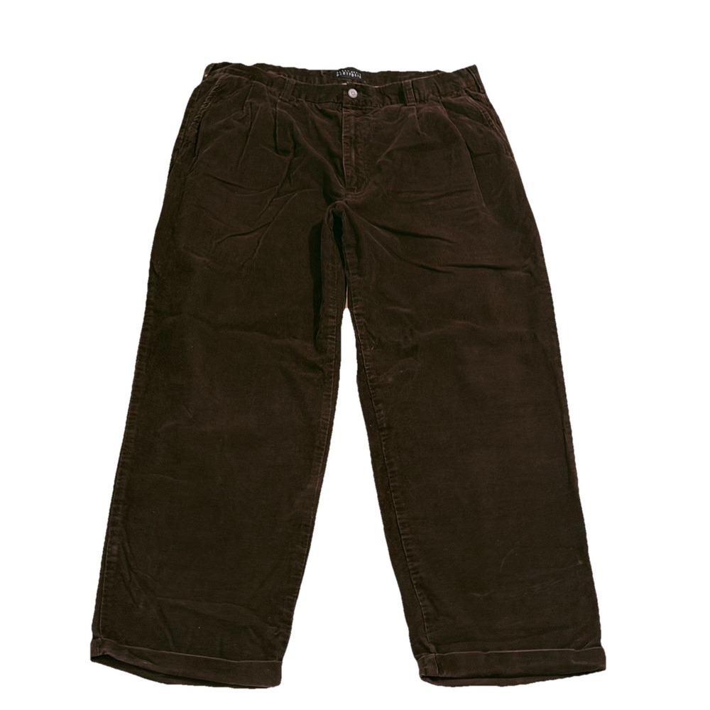 Perry Ellis Men's Portfolio Brown Chocolate Corduroy Straight Leg Pants 36x30